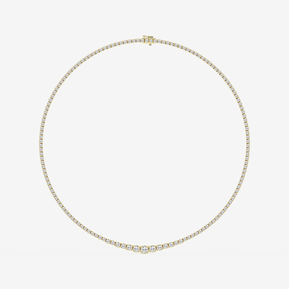 Additional Image 3 for  10 ctw Round Lab Grown Diamond Four Prong Graduated Tennis Necklace